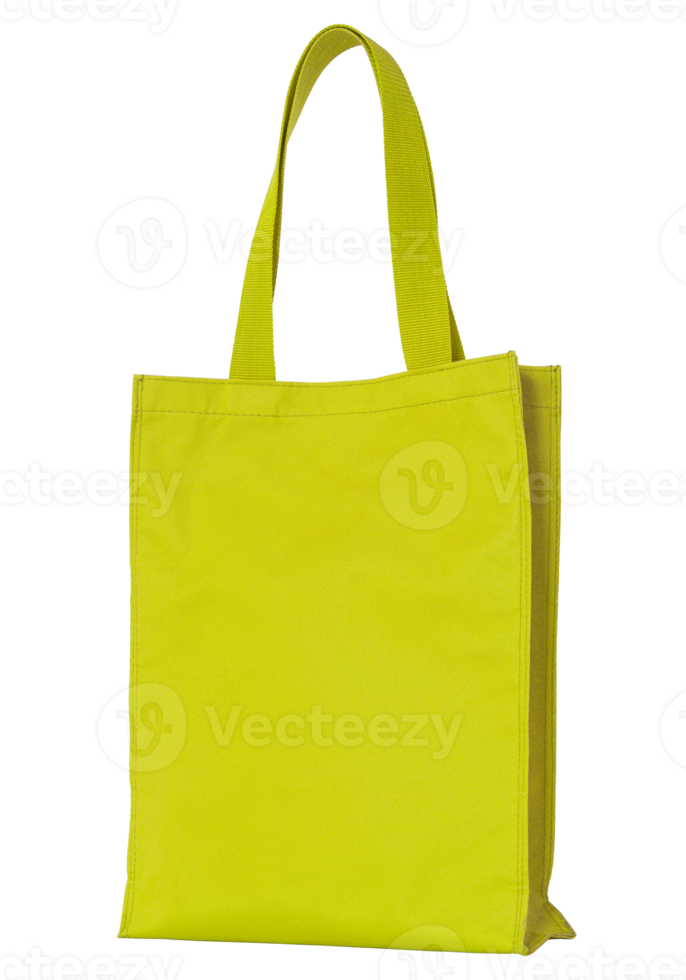 yellow shopping fabric bag isolated with clipping path for mockup png