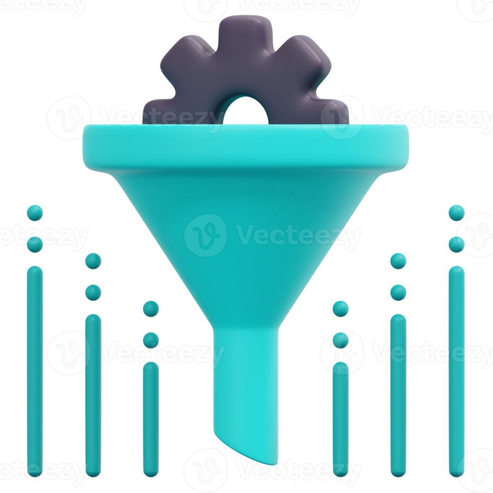 funnel 3d render icon illustration png