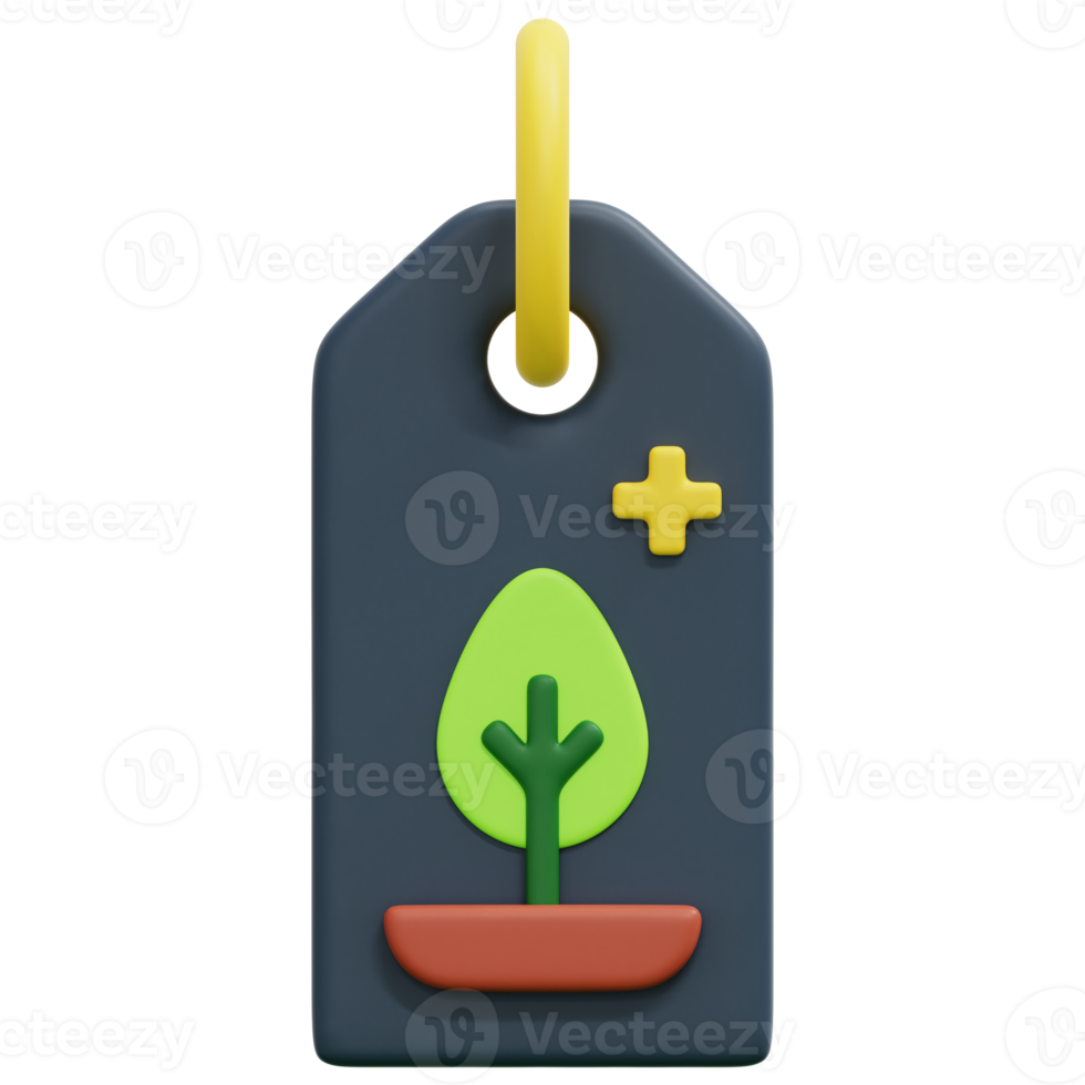 eco tag 3d render icon illustration png