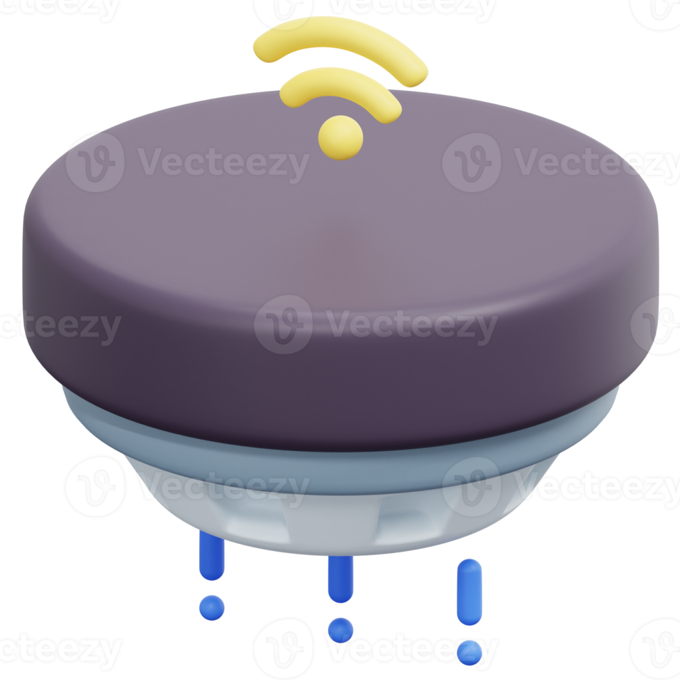 detector de humo 3d render icono ilustración png