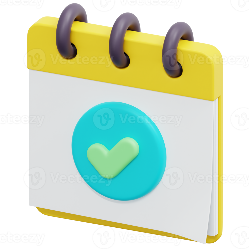 calendar 3d render icon illustration png