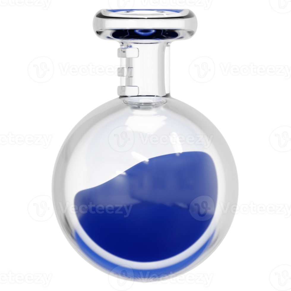 round flask 3d render icon illustration png