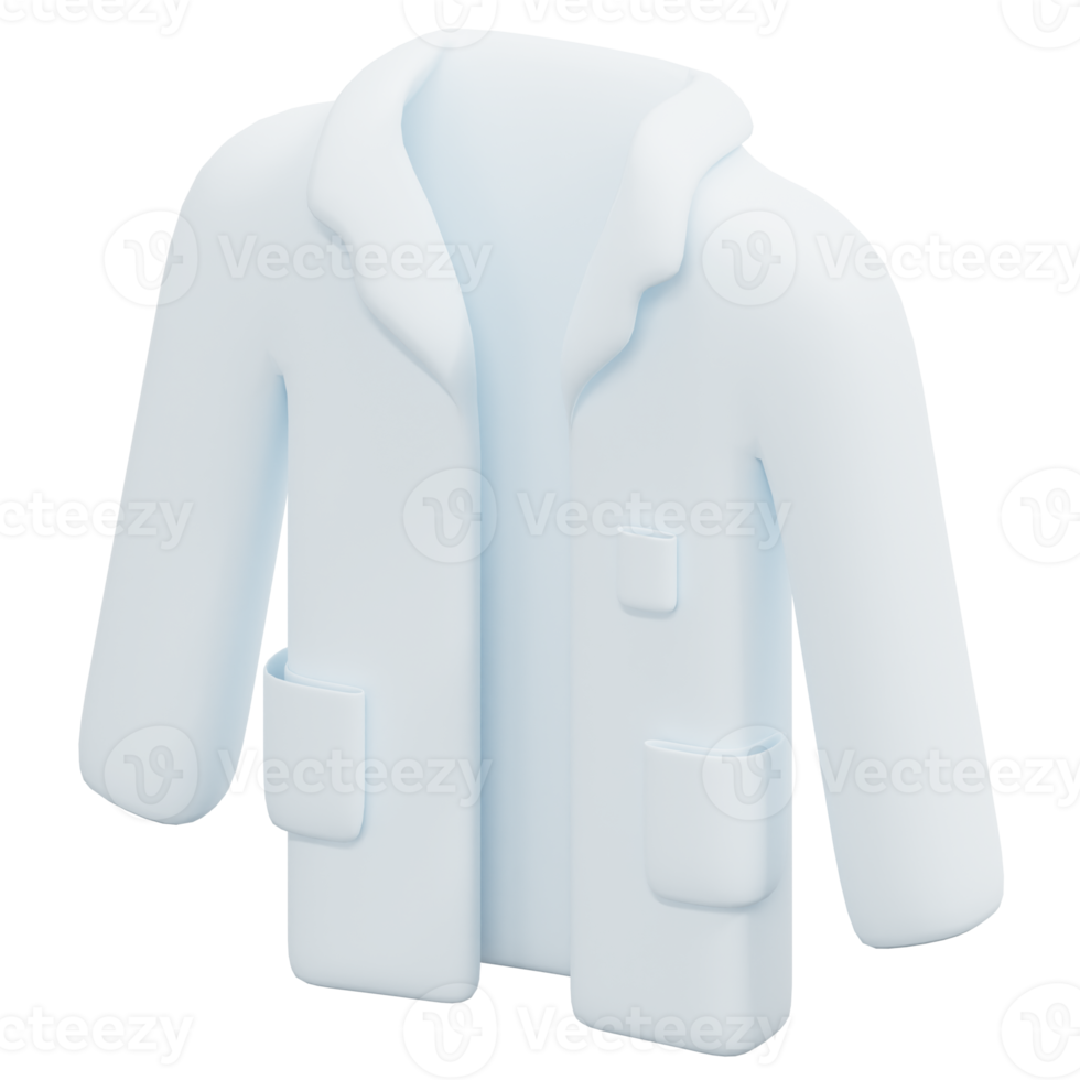 lab coat 3d render icon illustration png