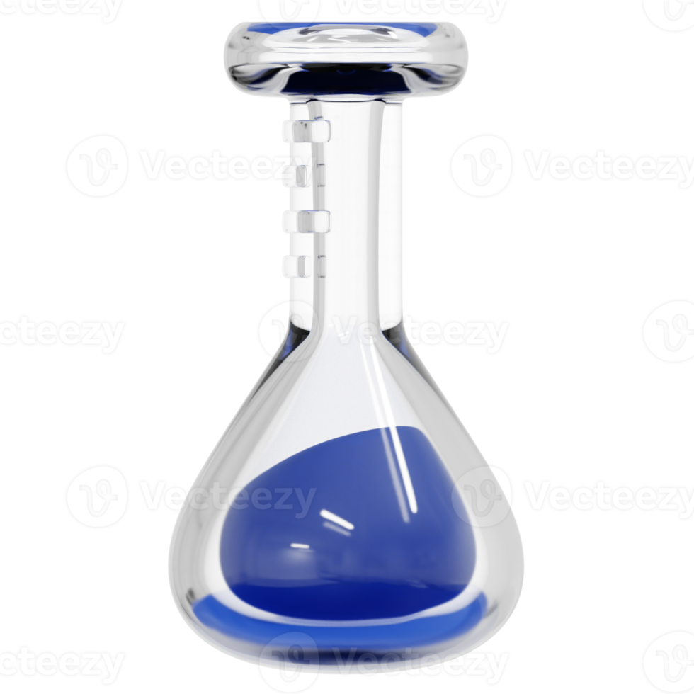 volumetric flask 3d render icon illustration png