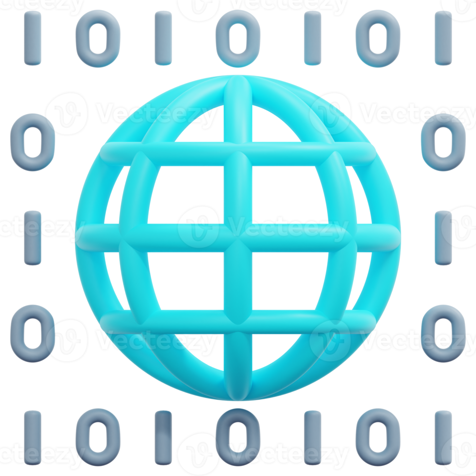 global data 3d render icon illustration png