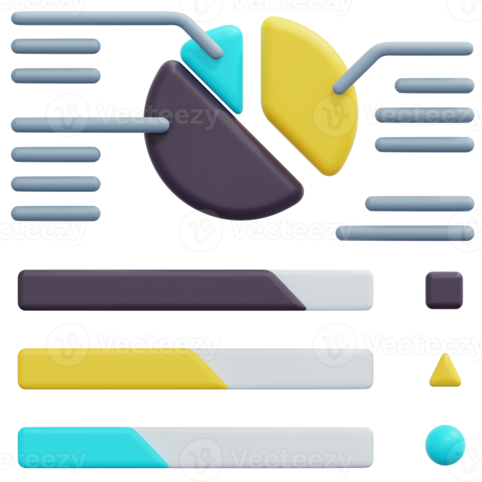 illustration de l'icône de rendu 3d statistiques png