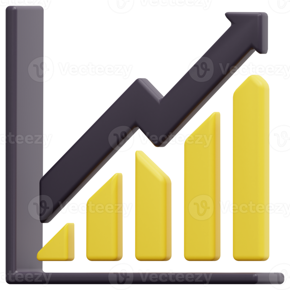 trend 3d render icon illustration png