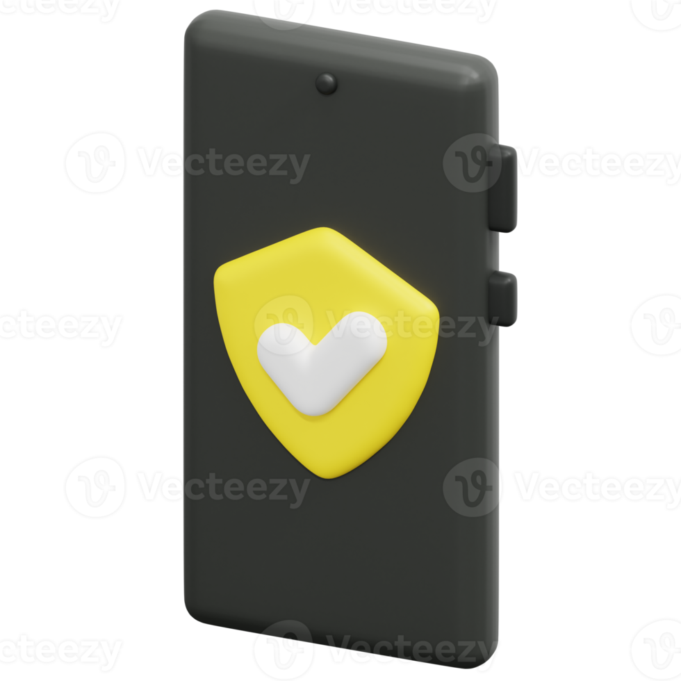 shield 3d render icon illustration png