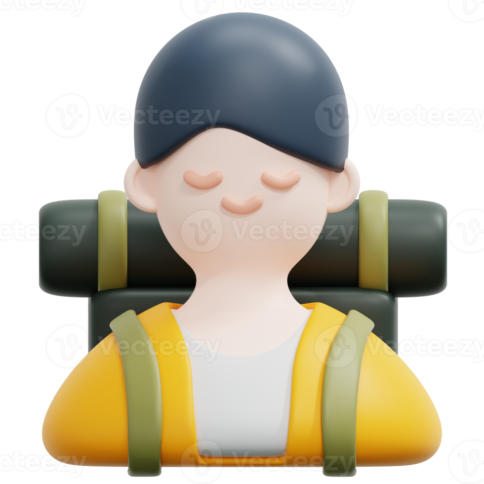 adventurer 3d render icon illustration png