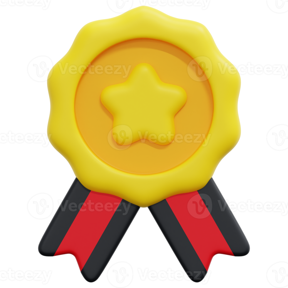 medal 3d render icon illustration png