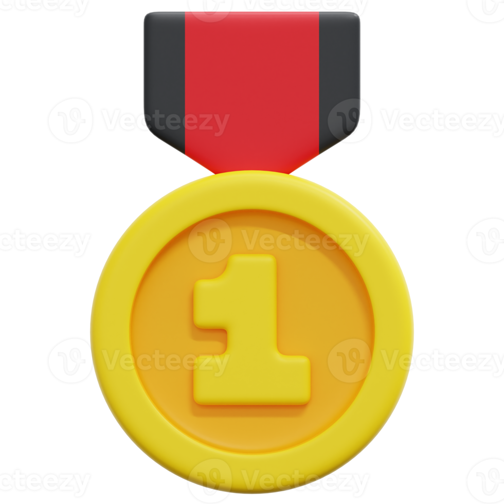 medal 3d render icon illustration png