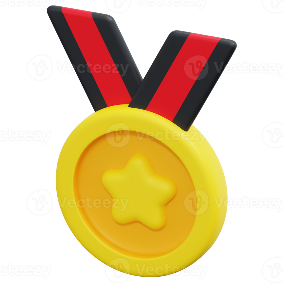 medal 3d render icon illustration png