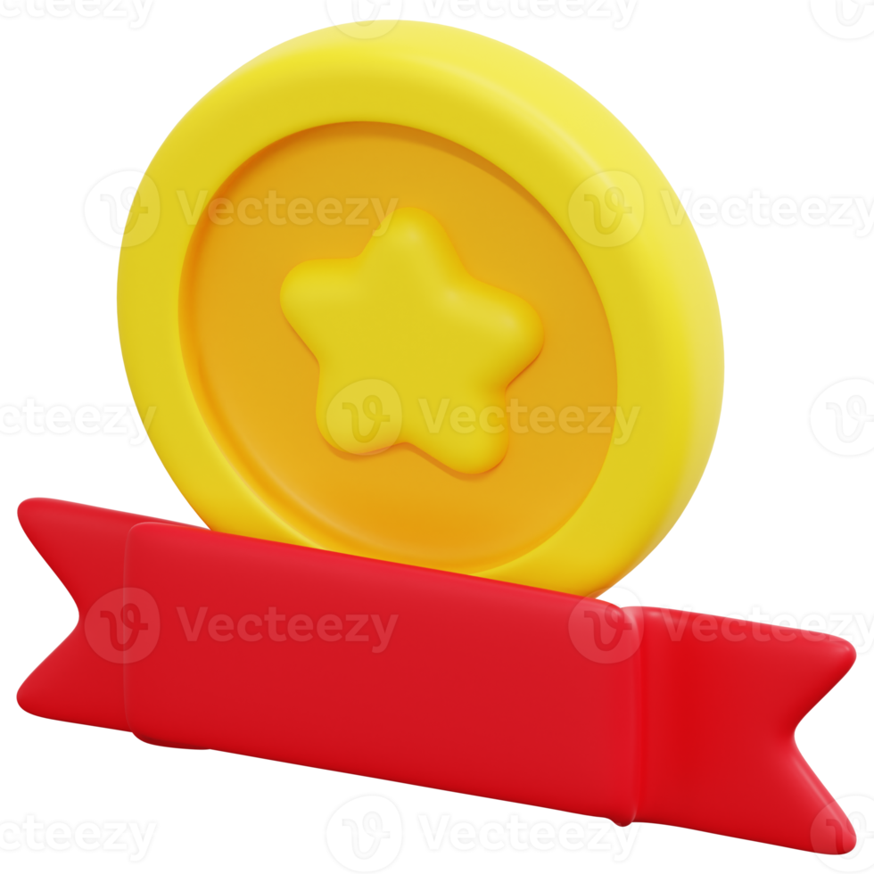 medal 3d render icon illustration png