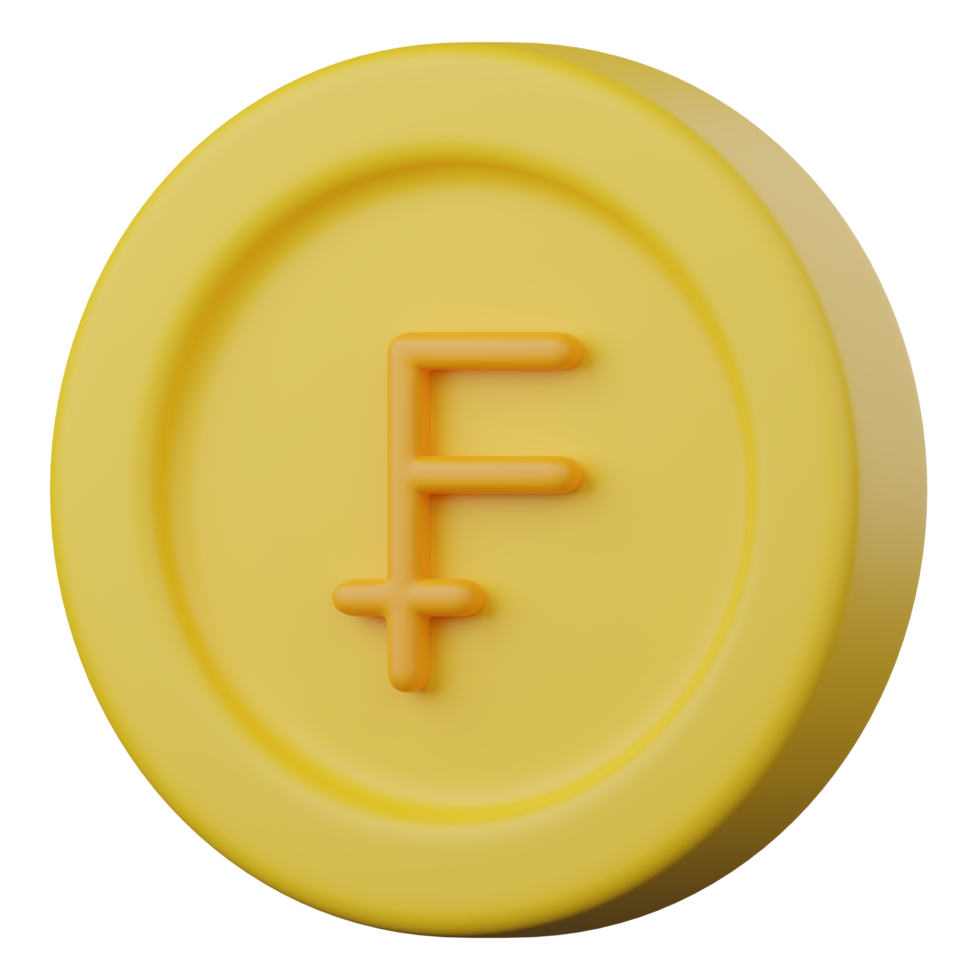 icono 3d de la moneda del franco png