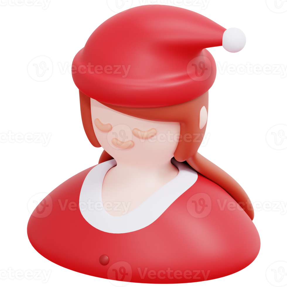 girl 3d render icon illustration png
