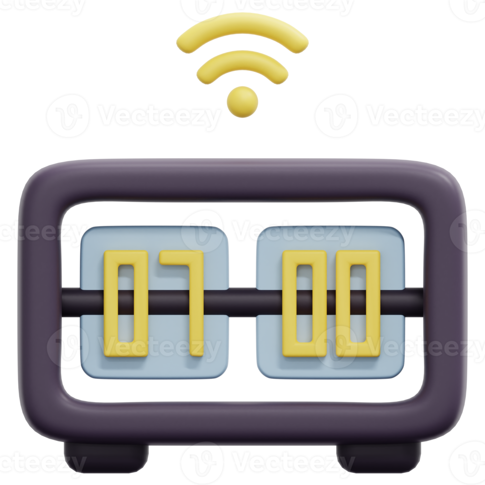 alarm clock 3d render icon illustration png