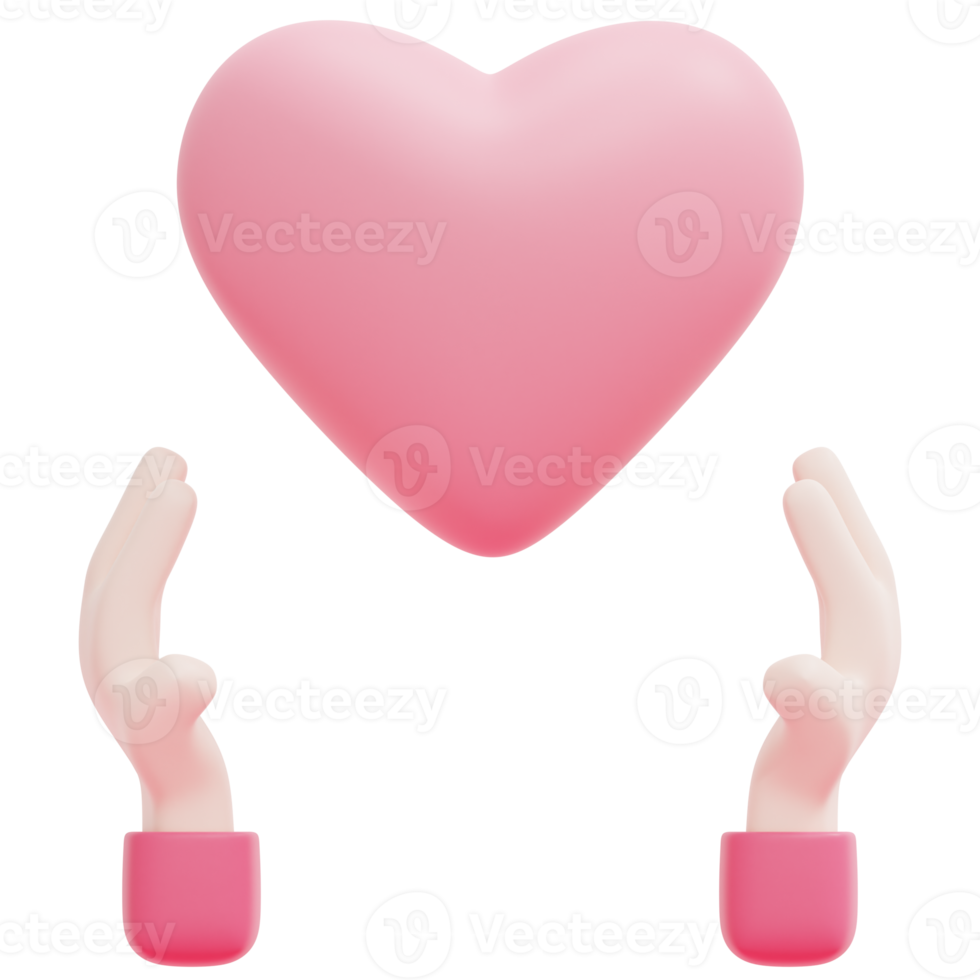 love 3d render icon illustration png