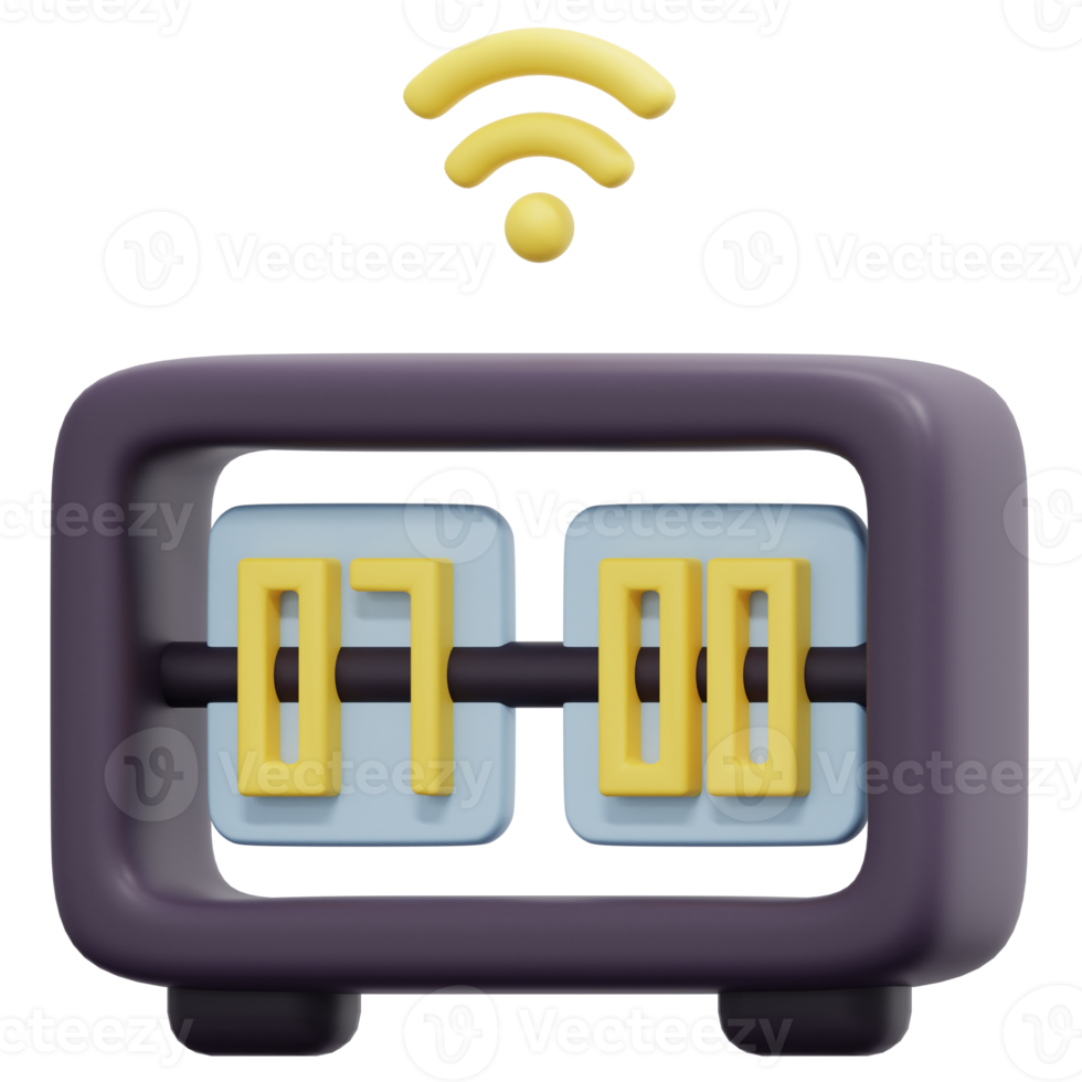 alarm clock 3d render icon illustration png