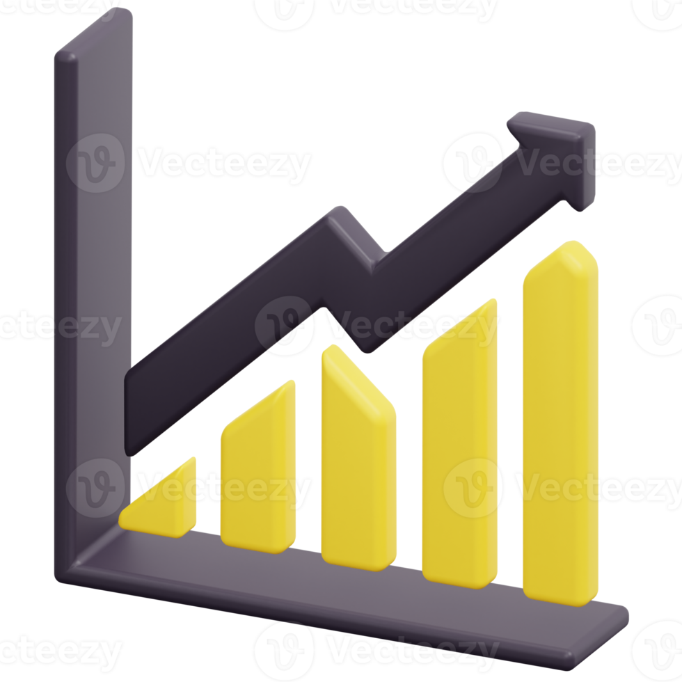 trend 3d render icon illustration png