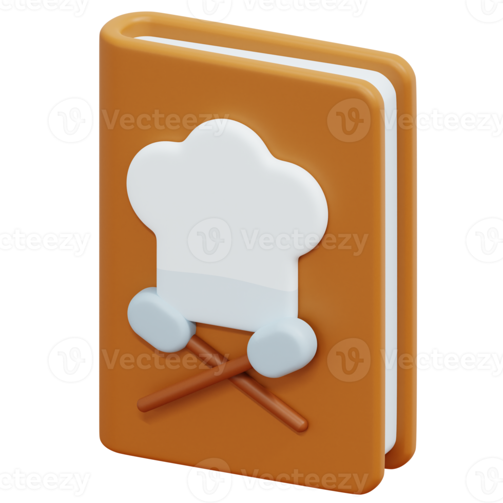 recipe book 3d render icon illustration png