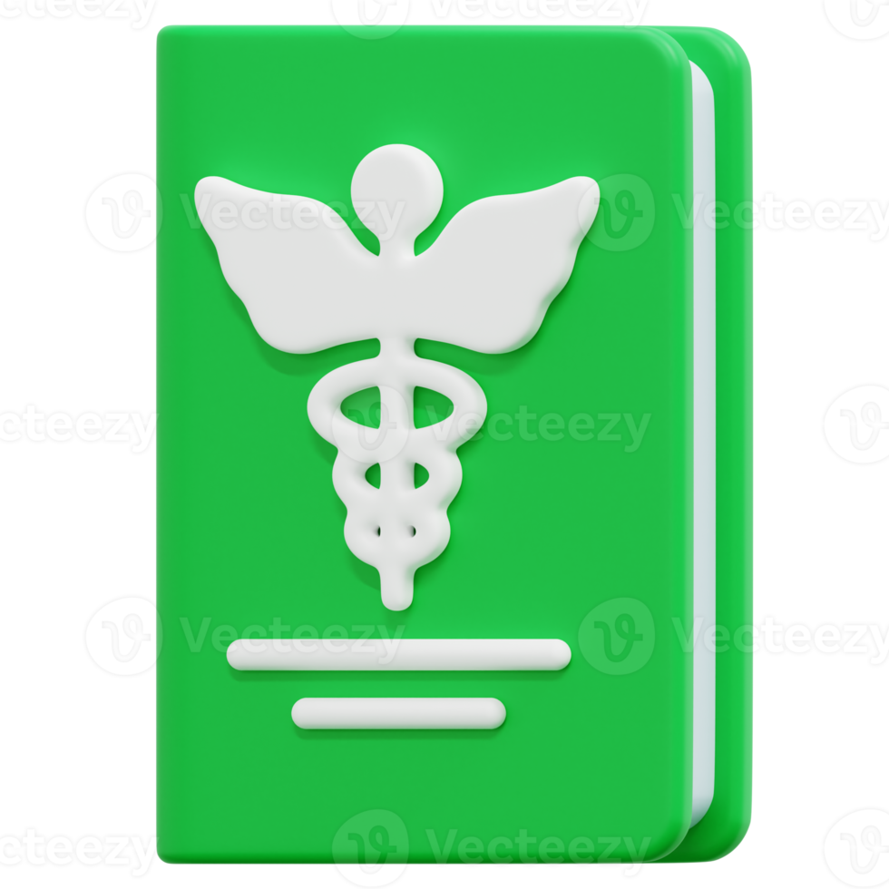 medical book 3d render icon illustration png