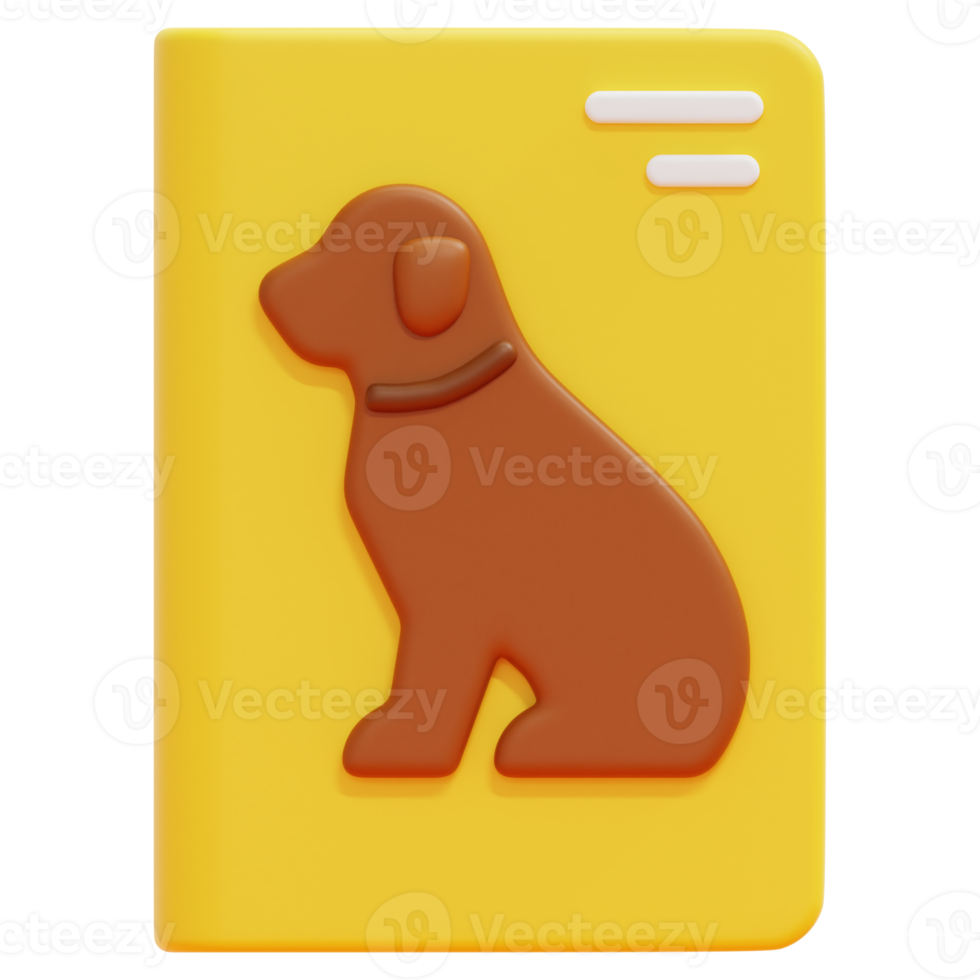 pet book 3d render icon illustration png