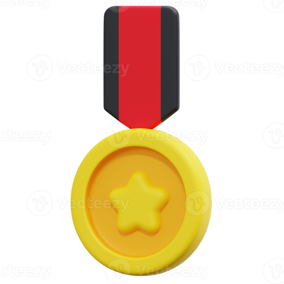 ilustração de ícone de renderização 3d de medalha png