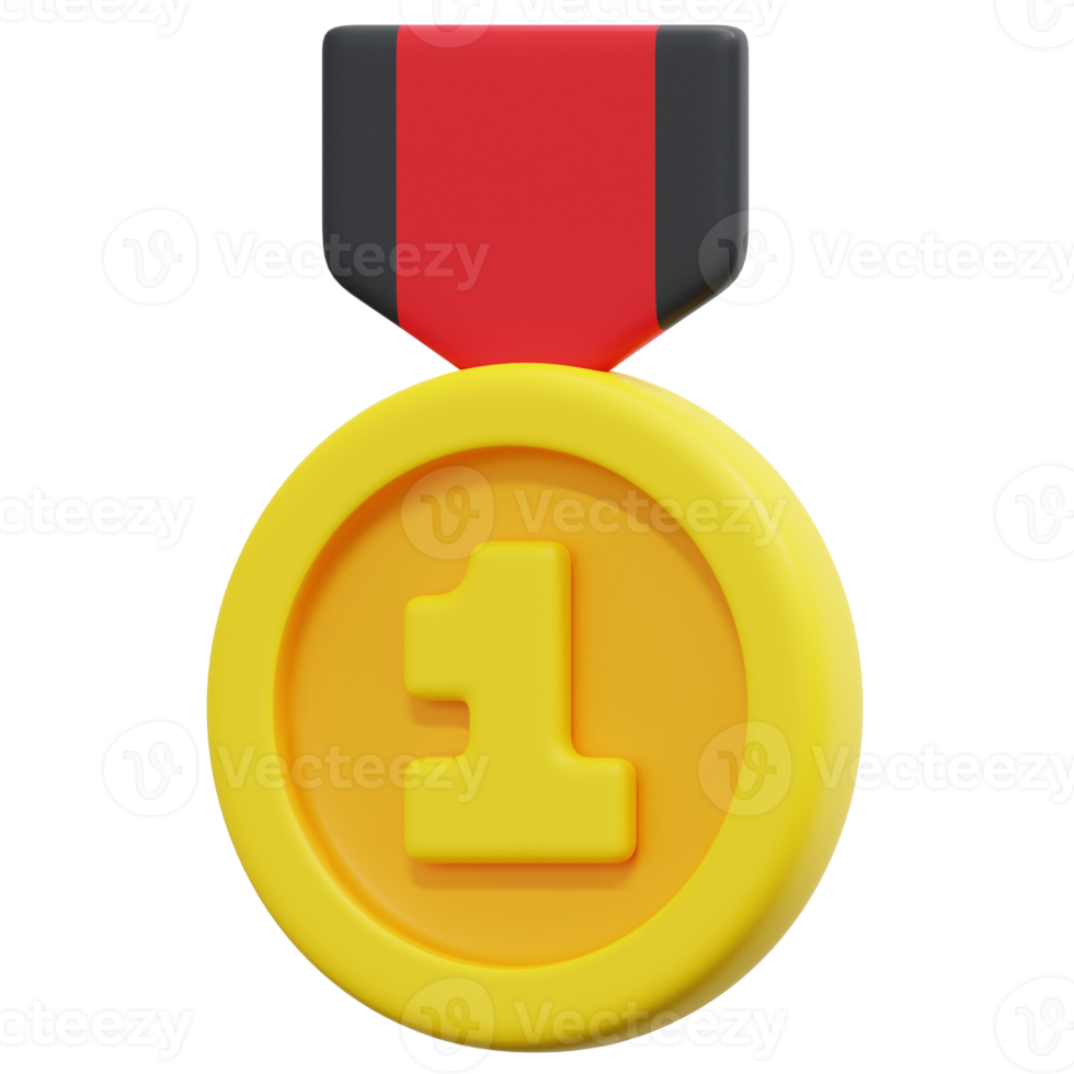 medal 3d render icon illustration png