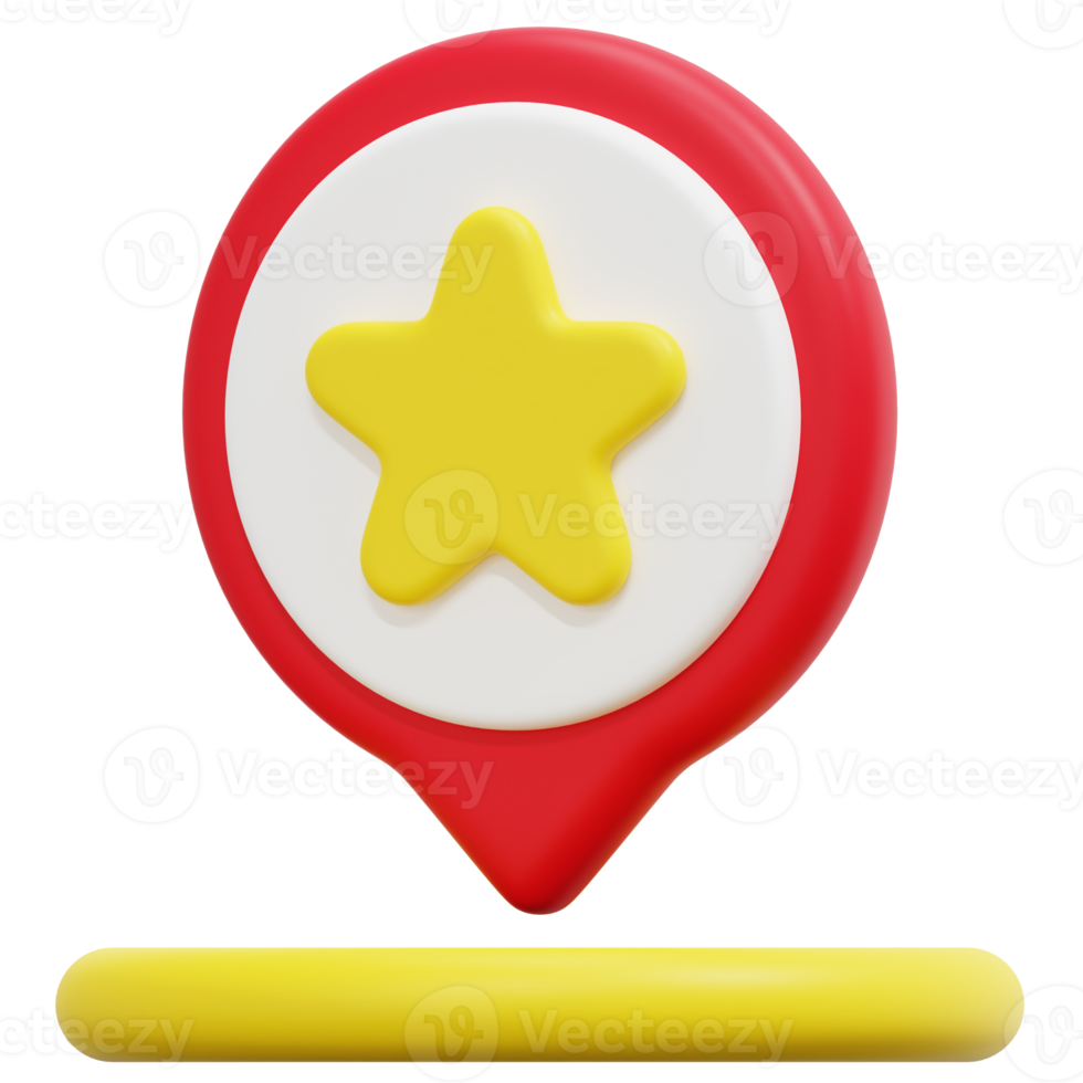 star 3d render icon illustration png