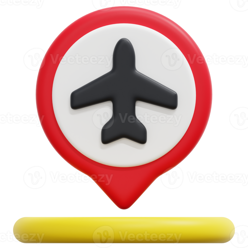 airport 3d render icon illustration png