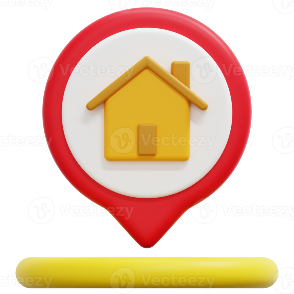 house 3d render icon illustration png