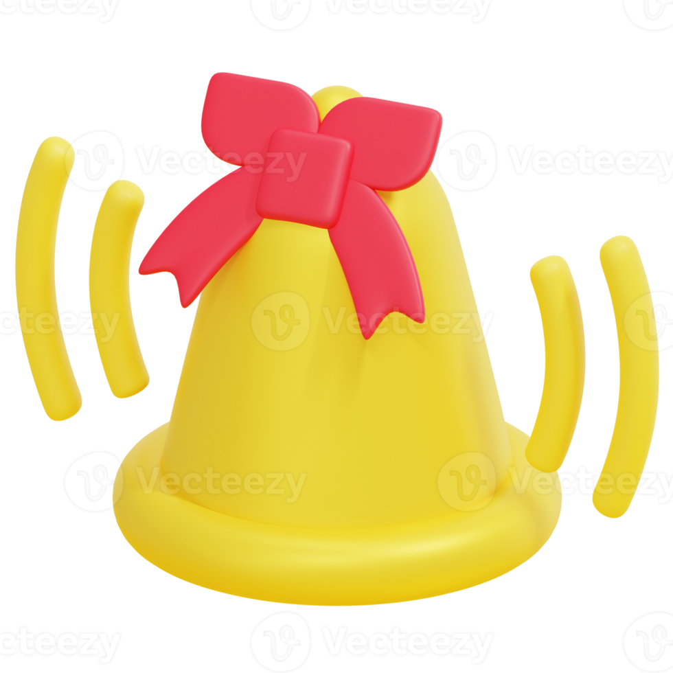 christmas bell 3d render icon illustration png