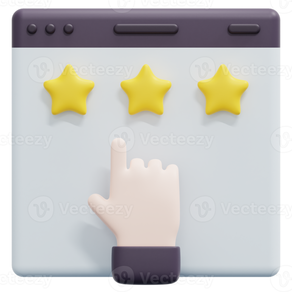 web rating 3d render icon illustration png