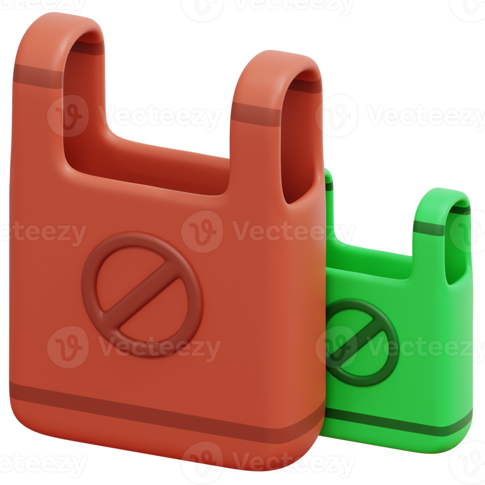 no plastic bags 3d render icon illustration png