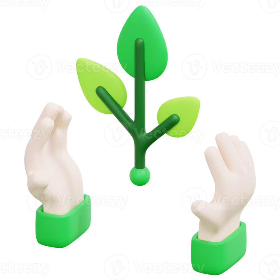 save nature 3d render icon illustration png
