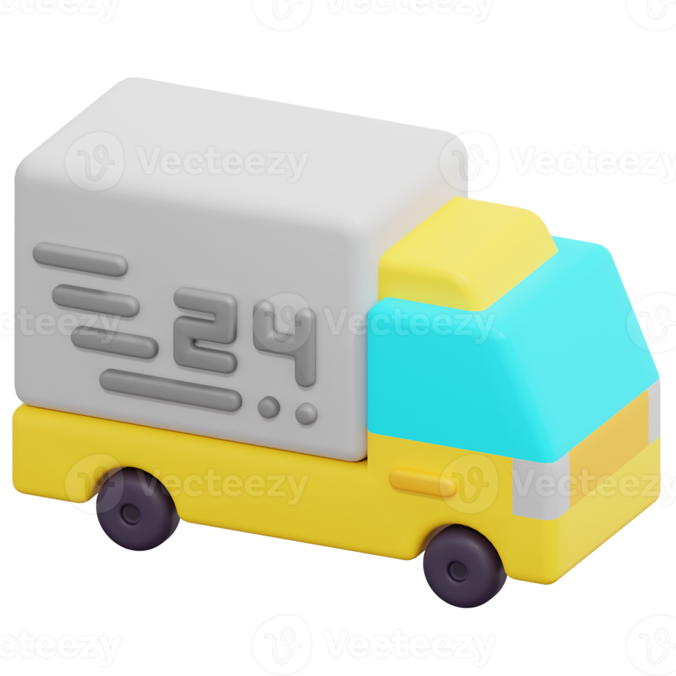 delivery car 3d render icon illustration png