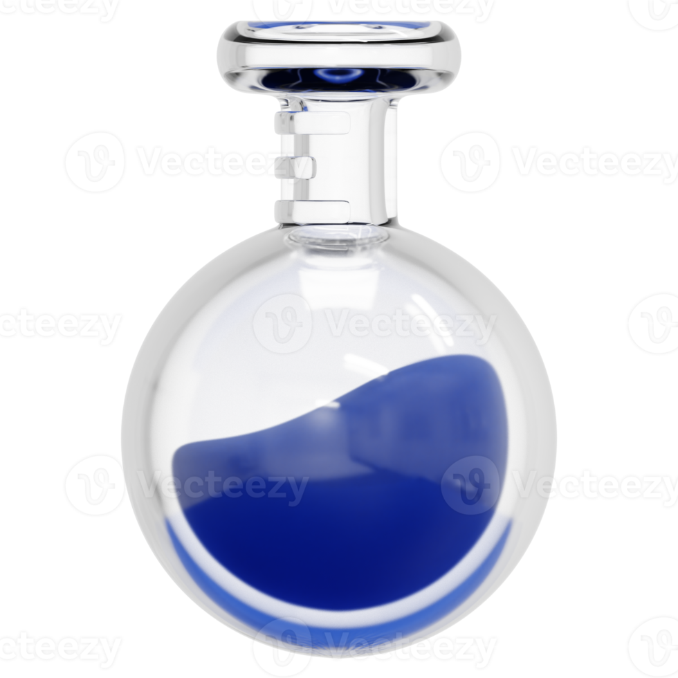 round flask 3d render icon illustration png