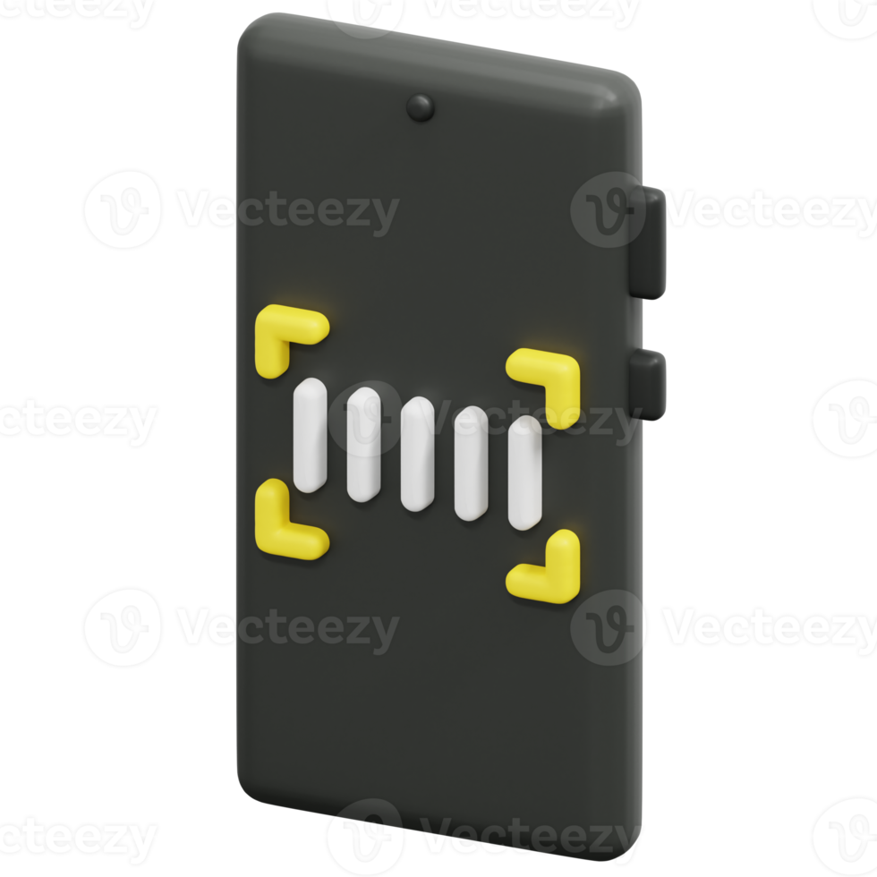 barcode 3d render icon illustration png