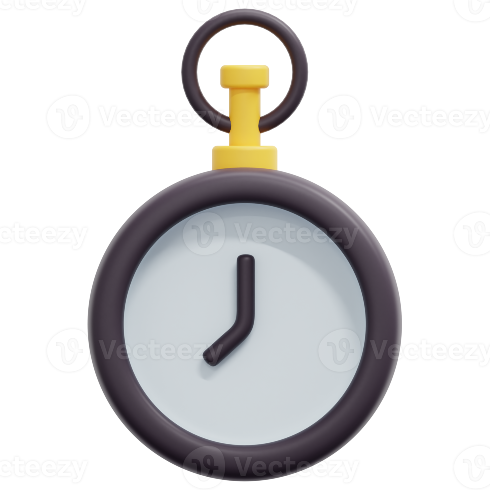 pocket watch 3d render icon illustration png