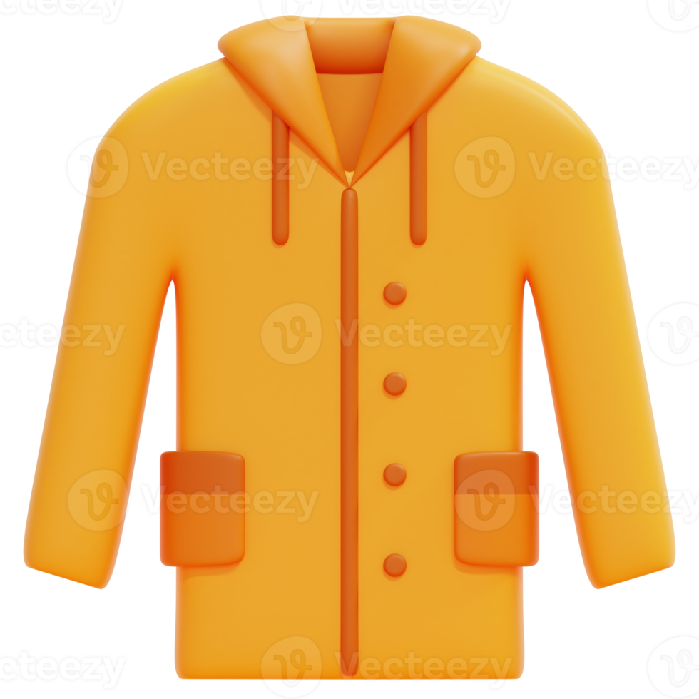 raincoat 3d render icon illustration png