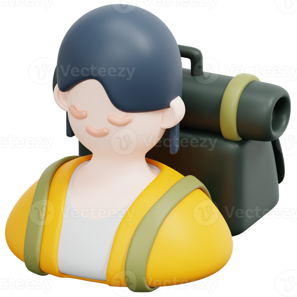 adventurer 3d render icon illustration png
