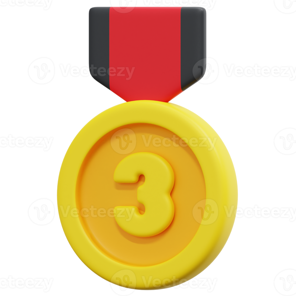 illustration de l'icône de rendu 3d médaille png