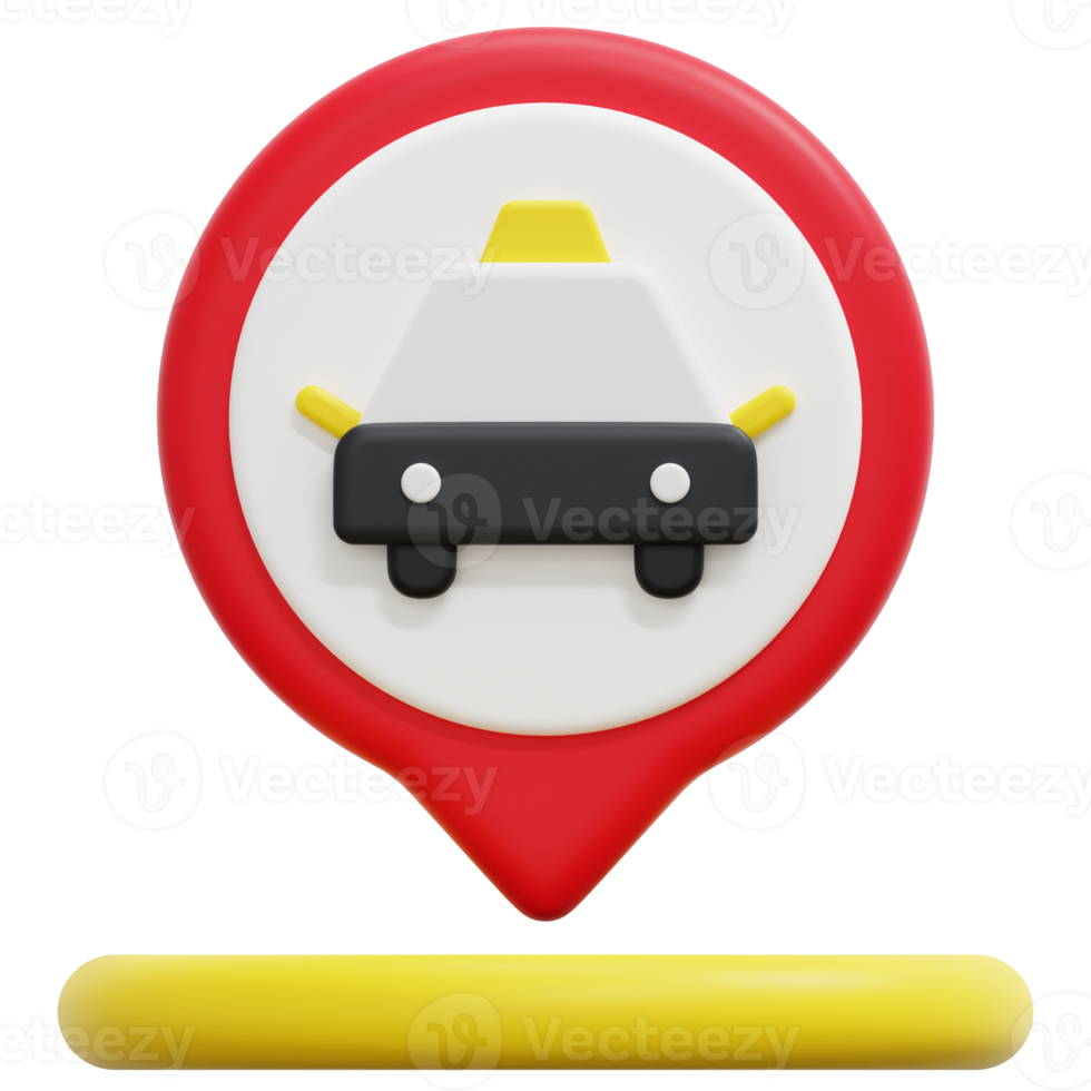 taxi 3d render icon illustration png