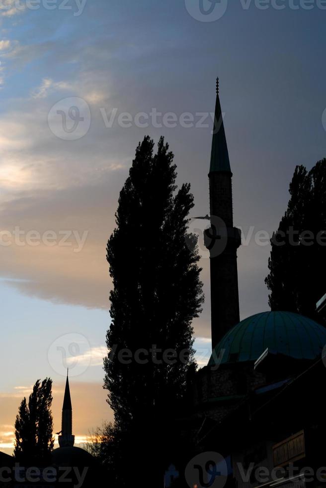 Mosque silhouette view photo