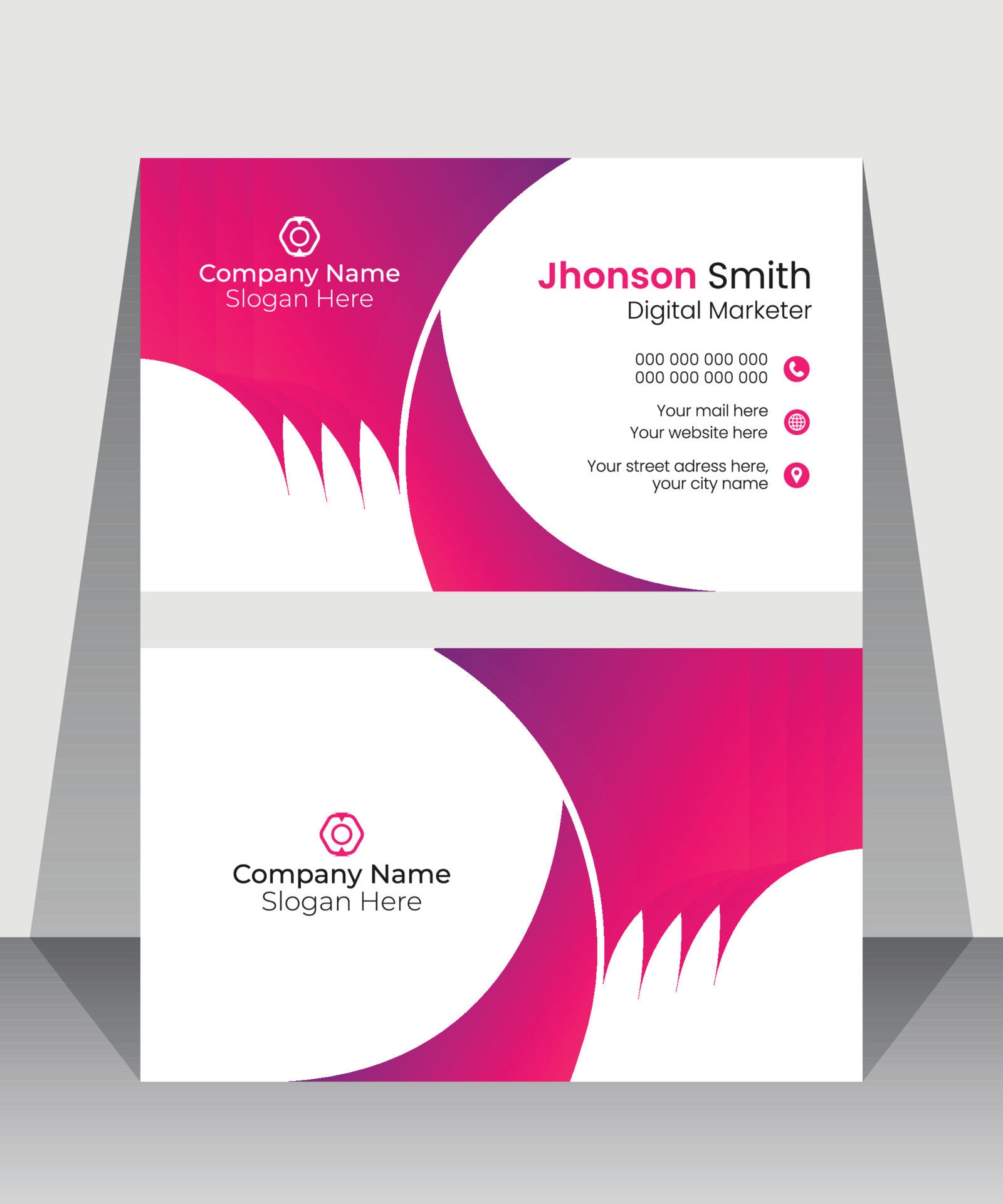 Modern creative business card and name card, horizontal simple clean