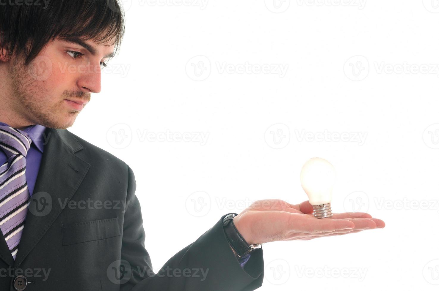 hombre de negocios en blanco foto