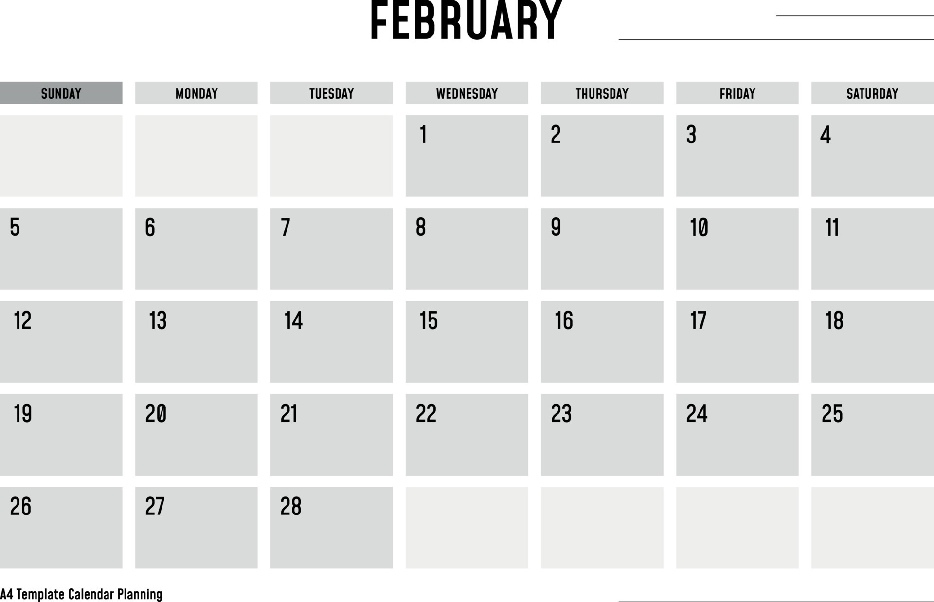 Template Calendar Planning February Vector Art At Vecteezy