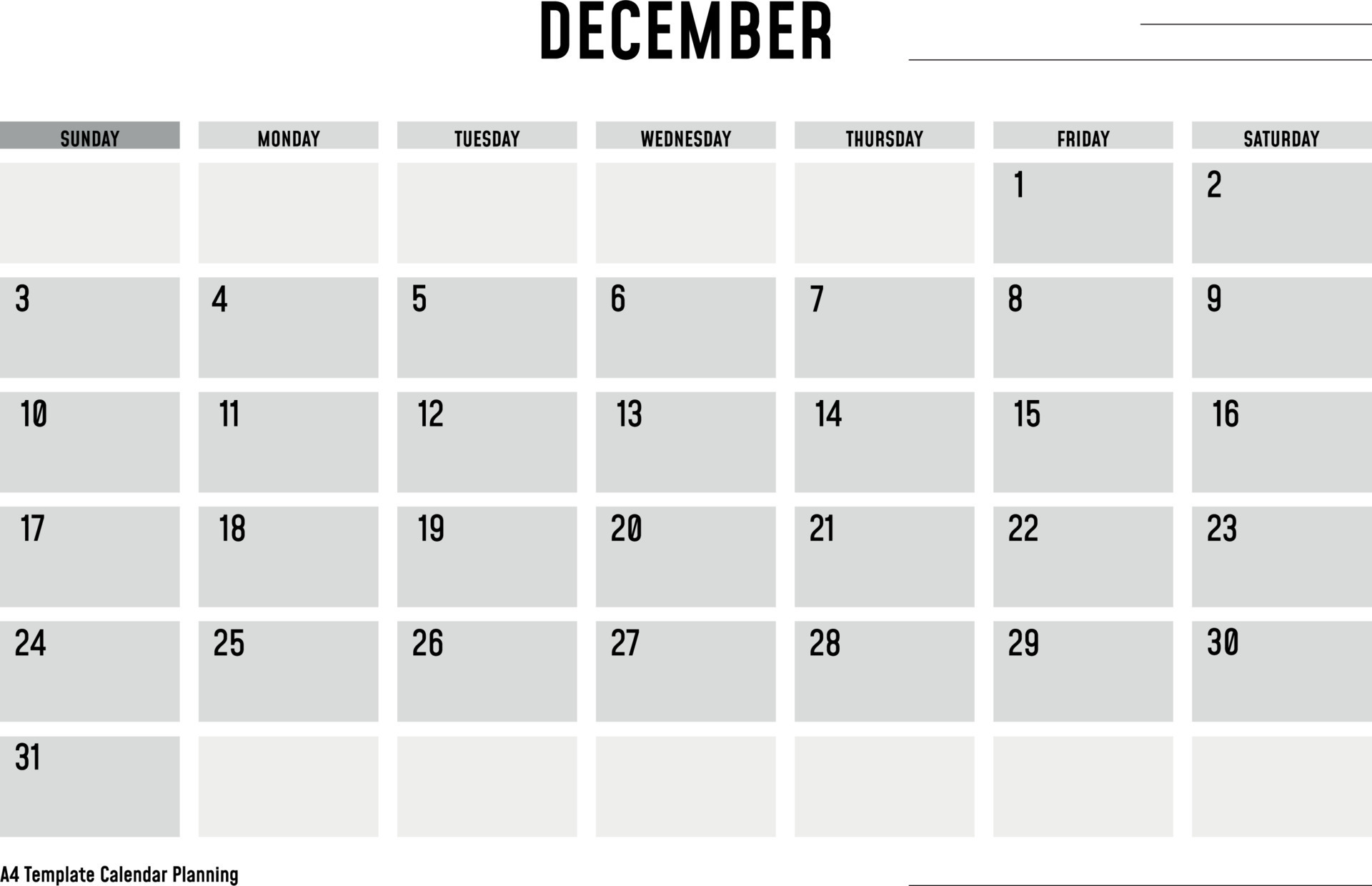 PrintA4 Template Calendar Planning December 11579440 Vector Art at Vecteezy