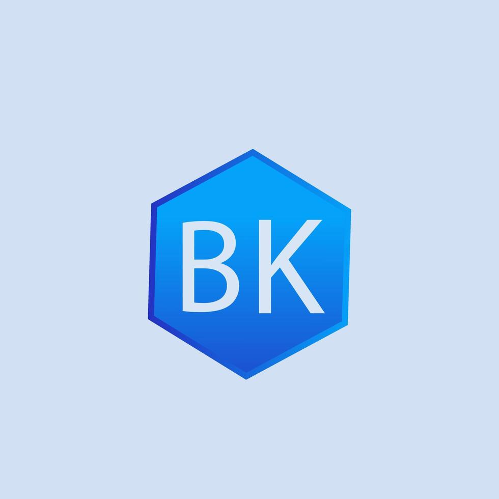 diseño de logotipo azul bk para empresa vector