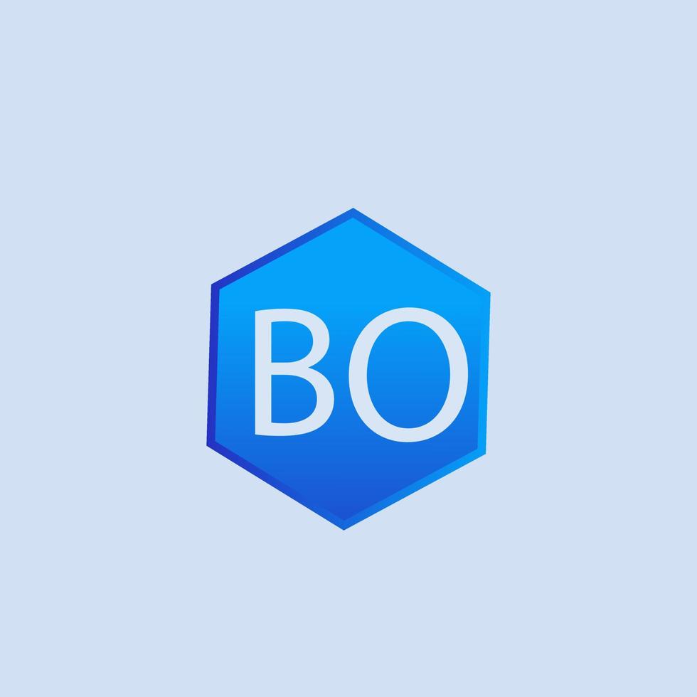 BO blue logo design for company vector